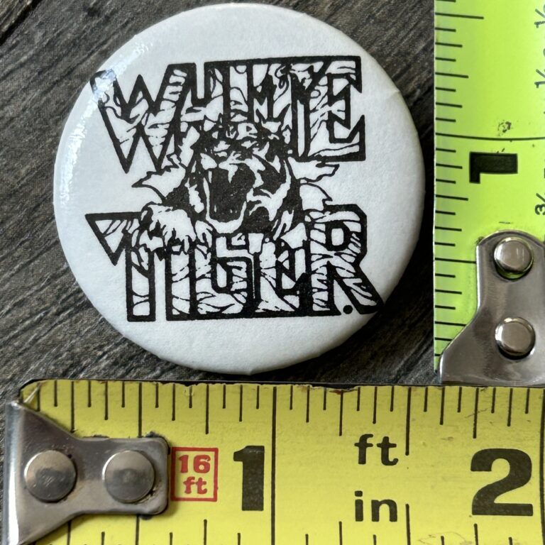 Kiss Pin Button MARK ST. JOHN White Tiger Promo 1986 Vintage Kiss Memorabilia