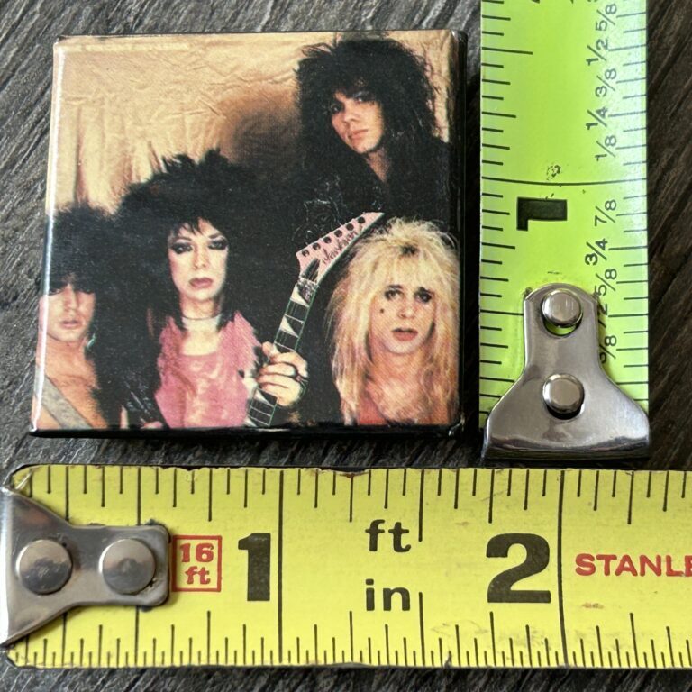 Kiss Pin Button VINNIE VINCENT INVASION Group Square Vintage Kiss Memorabilia