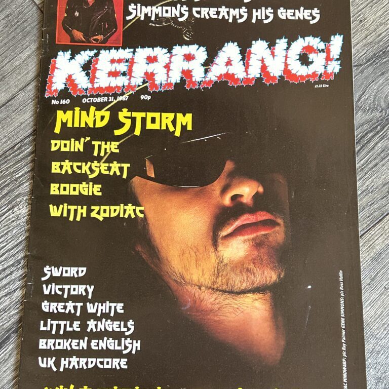 KISS Magazine Kerrang #160 1987 Gene Simmons Crazy Nights Ad Advert Vintage Kiss