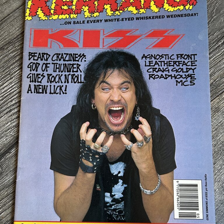 KISS Magazine Kerrang #377 Gene Kiss Revenge Poster Centerfold Vintage Kiss