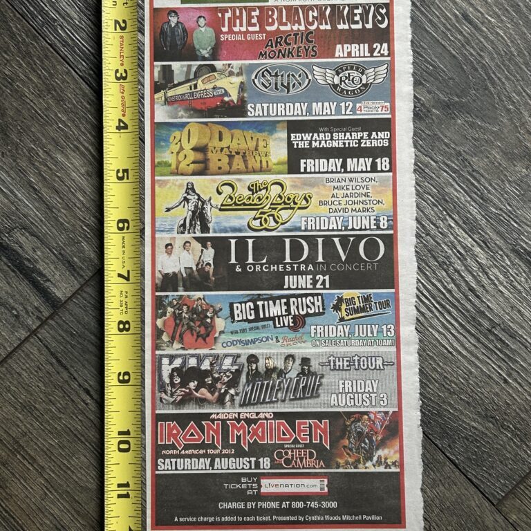 KISS Concert Ad Advert The Tour Houston TX Aug 3 2012 Vintage Kiss C