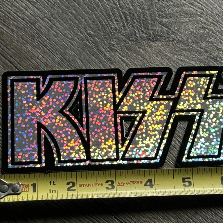 KISS Sticker Logo Silver Glitter Sparkle 3x6.5 UNUSED Vintage Kiss Memorabilia