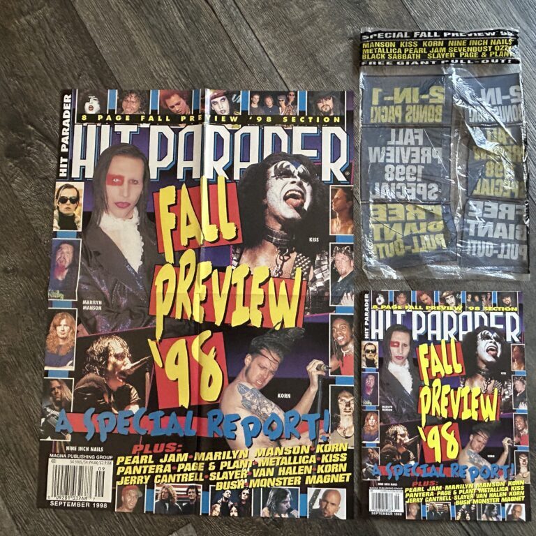 KISS Magazine Hit Parader Sep 1998 Vintage Kiss Poster Reunion Marilyn Manson