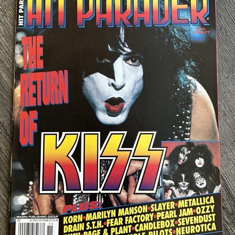 KISS Magazine Hit Parader Nov 1998 Paul Stanley Cover Kiss Poster Vintage Kiss
