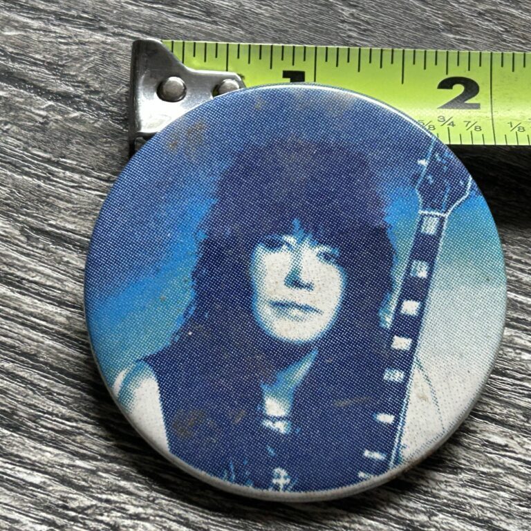 Kiss Button Pin Badge ACE FREHLEY Trouble Walkin Blue Vintage Kiss Memorabilia