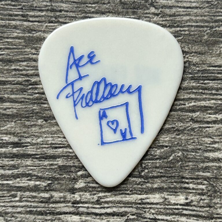 KISS Guitar Pick ACE FREHLEY Just For Fun Concert Tour White Blue Vintage Kiss