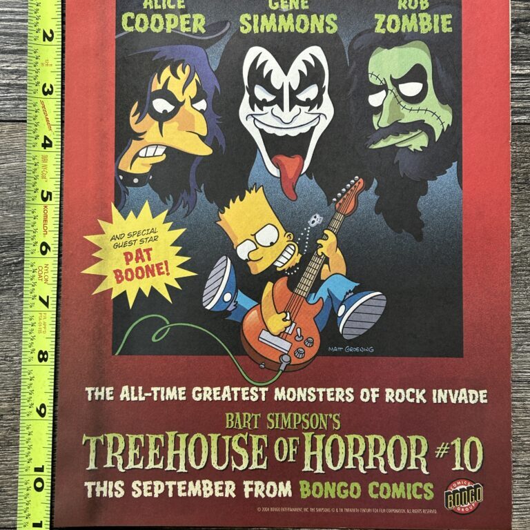 KISS Comic Ad GENE SIMMONS Bart Simpson's Treehouse Of Horror #10 Bongo 2004 B