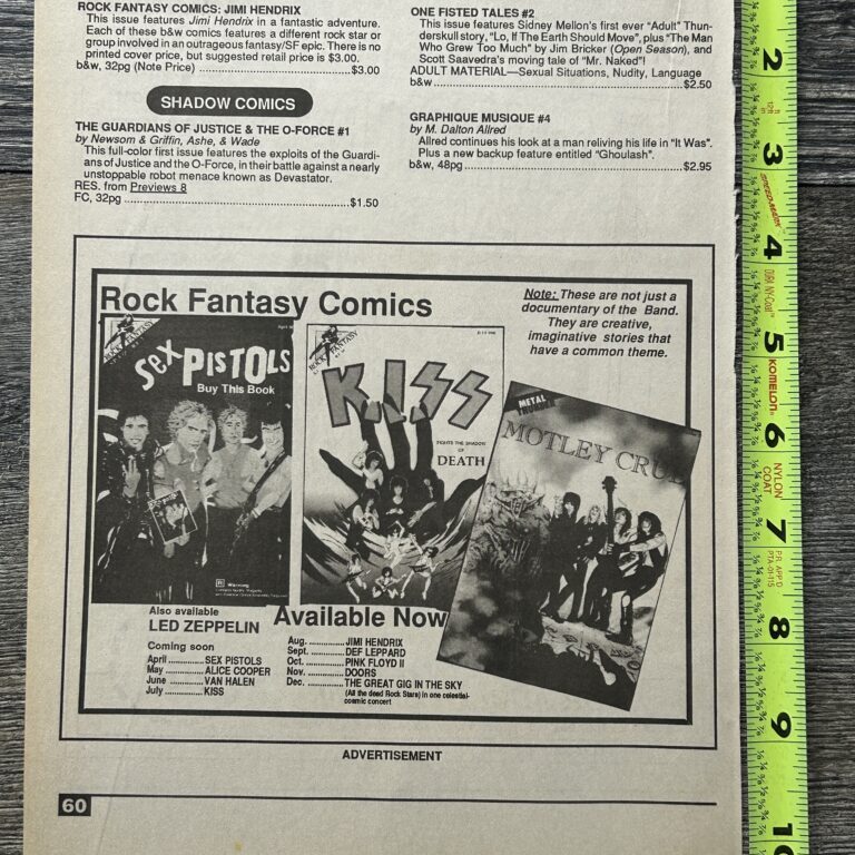 KISS Comic Ad Kiss Fights The Shadow Of Death 1990 Revolutionary Comics Vintage
