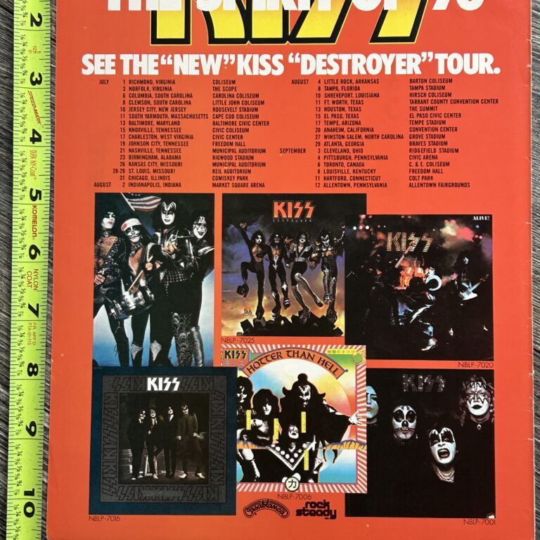 KISS Concert Ad Destroyer Spirit Of '76 Tour Dates & Vinyl Vintage Kiss Aucoin