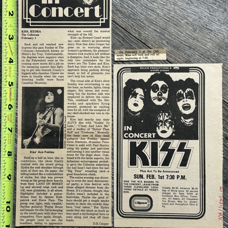 KISS Concert Ad Lot Alive Tour Richfield Ohio Feb 1 1976 Vintage Kiss Aucoin