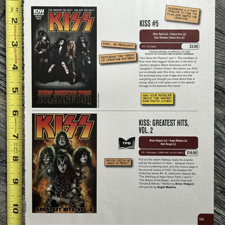 KISS Comic Ad Kiss #5 + Greatest Hits Vol 2 IDW Comics Vintage Kiss Memorabilia