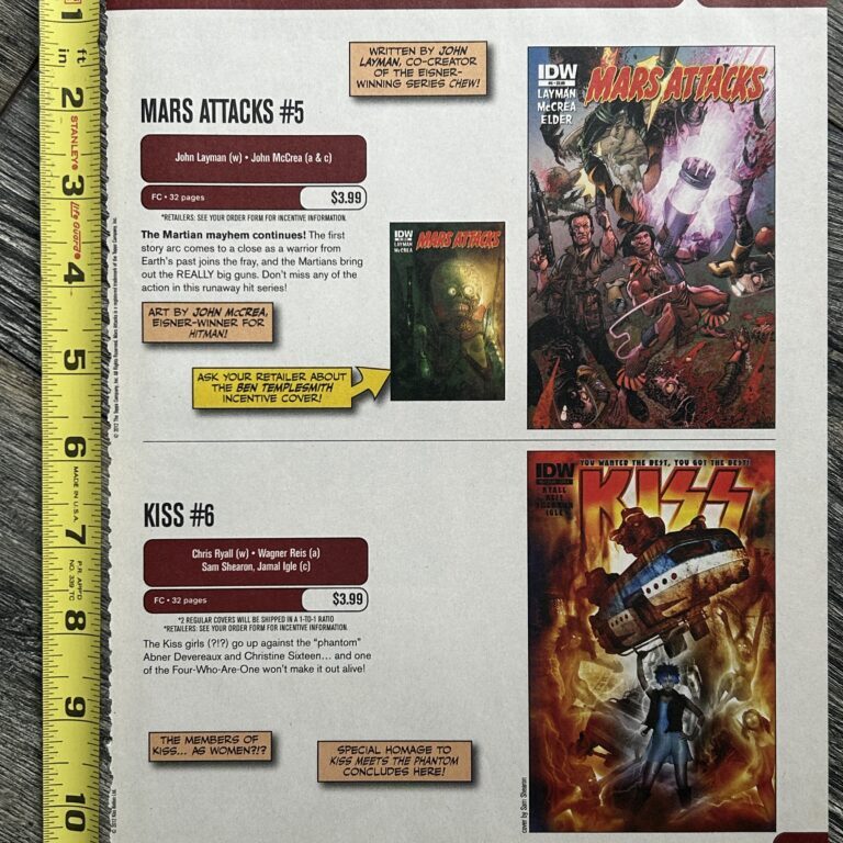 KISS Comic Ad Advert Kiss #6 IDW Comics Vintage Kiss Memorabilia