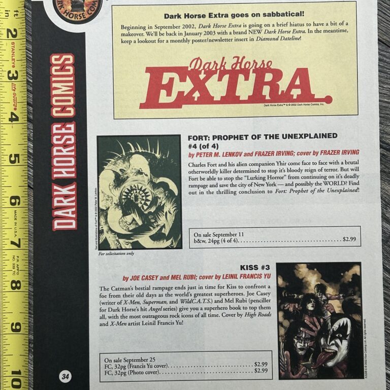 KISS Comic Ad Advert Kiss #3 Dark Horse Comics 2002 Vintage Kiss Memorabilia