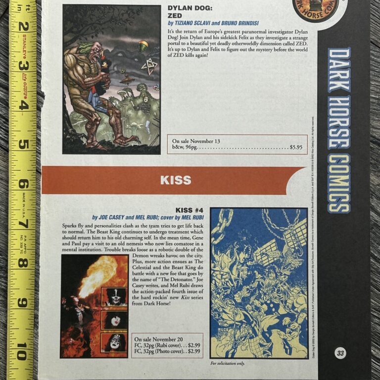 KISS Comic Ad Advert Kiss #4 Dark Horse Comics 2002 Vintage Kiss Memorabilia