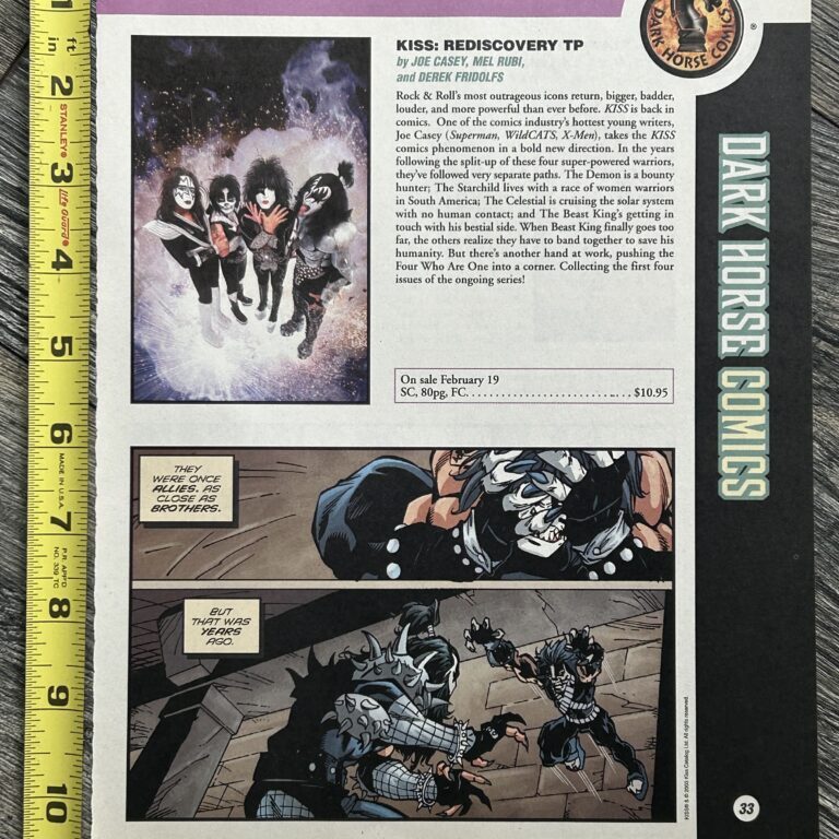 KISS Comic Ad Advert Kiss Dark Horse Comics Rediscovery Trade Paperback 2003