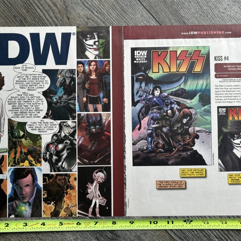 KISS Comic Ad KISS #4 IDW Comics Catman Cover Variant 2pc Lot Kiss Memorabilia