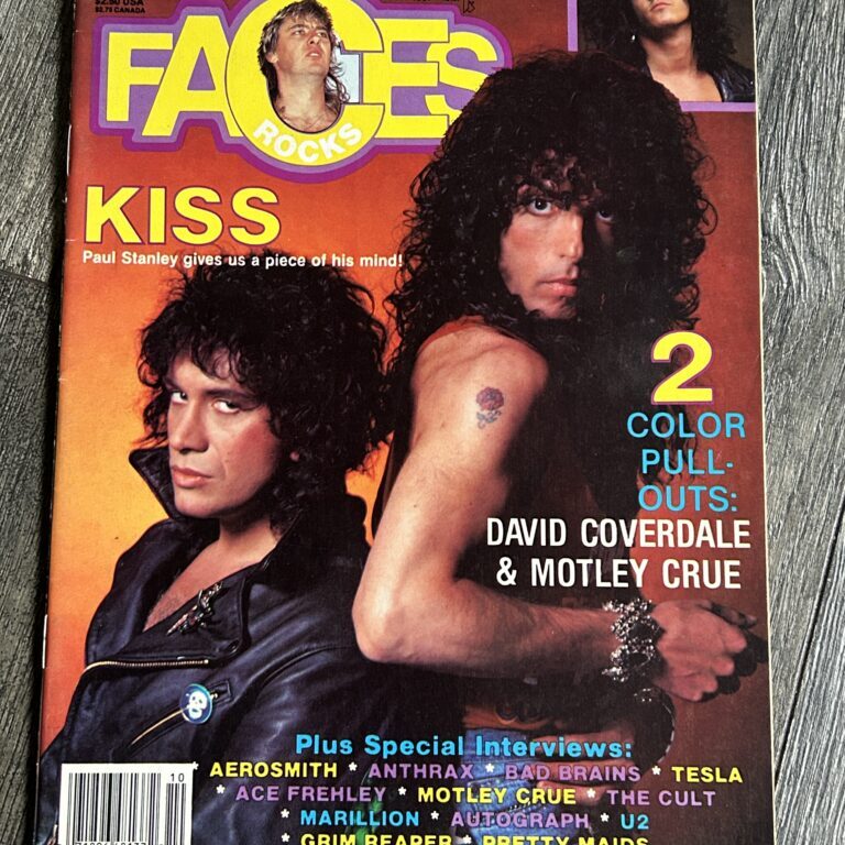 KISS Magazine Faces Rocks Oct 1987 Vintage Kiss Centerfold Poster Motley Crue