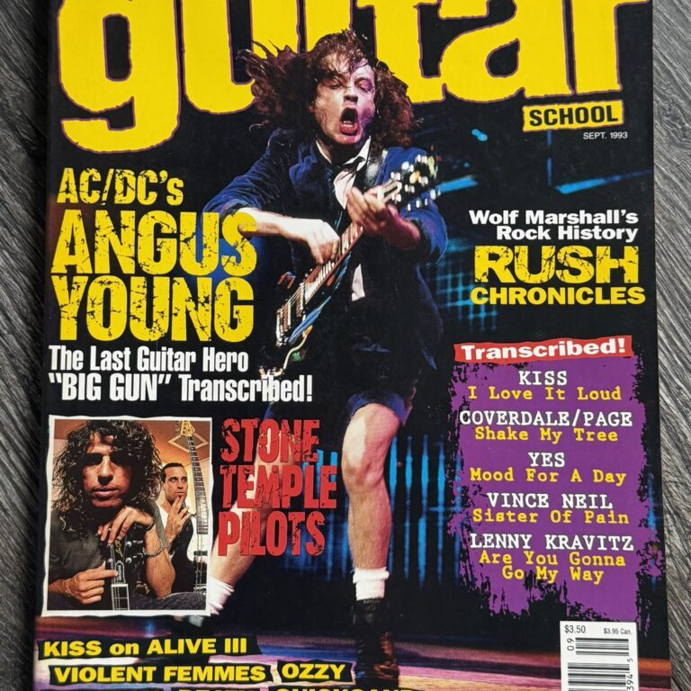 KISS Magazine Guitar School Sept 1993 ACE FREHLEY Kiss Alive 3 Vintage Kiss