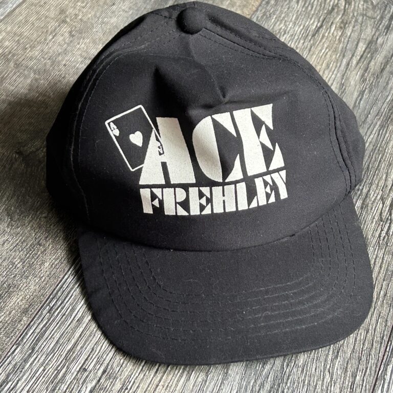 Kiss Hat ACE FREHLEY Trouble Walkin White Logo UNWORN Vintage Kiss Memorabilia