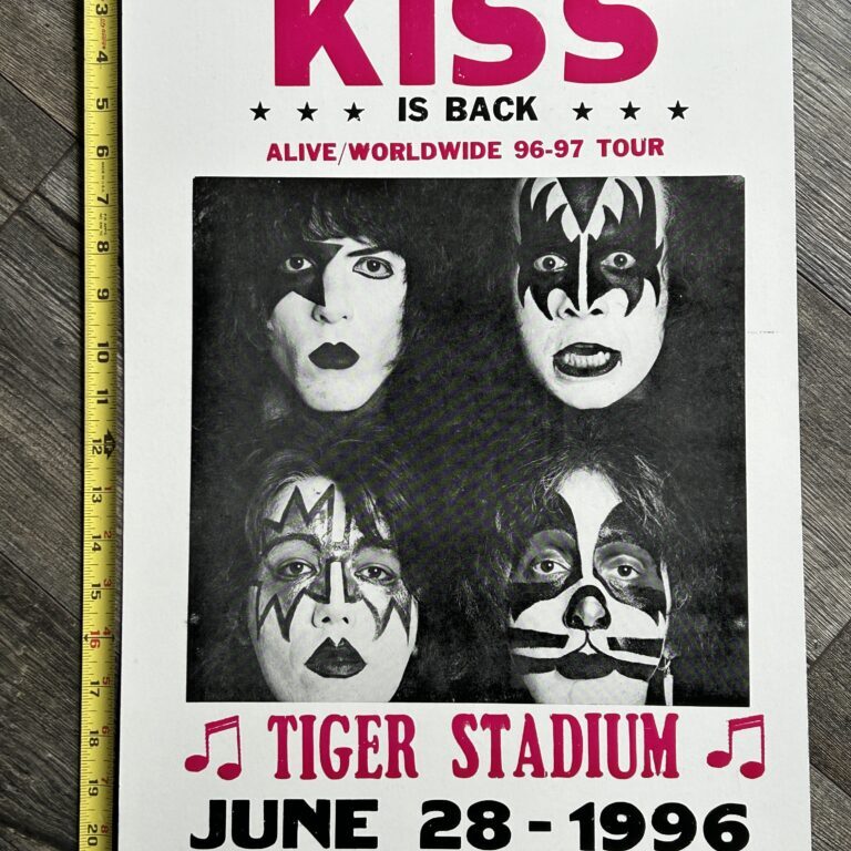 KISS Concert Poster Novelty Alive Reunion Tour Tiger Stadium 1996 Vintage Kiss