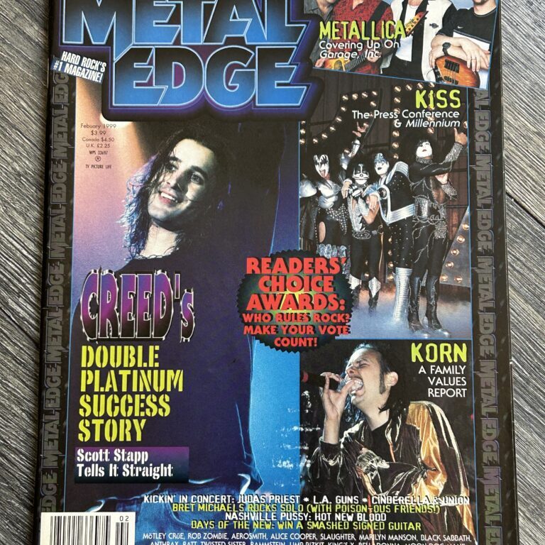 KISS Magazine Metal Edge Feb 1999 Vintage Kiss Memorabilia Creed Korn Metallica