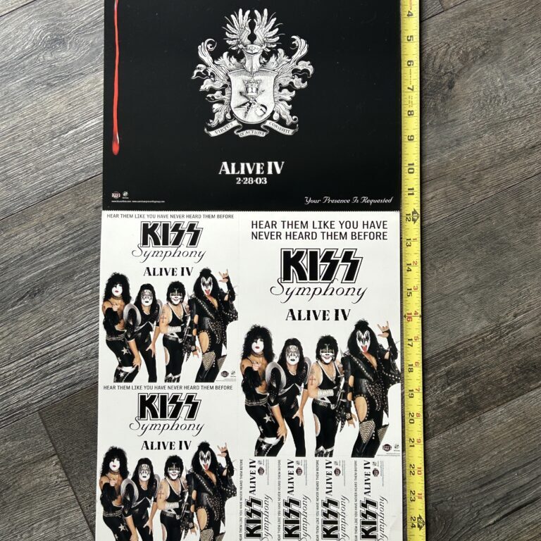 KISS Poster Alive IV Symphony Promo MultiSection 2side Unperforated Vintage Kiss