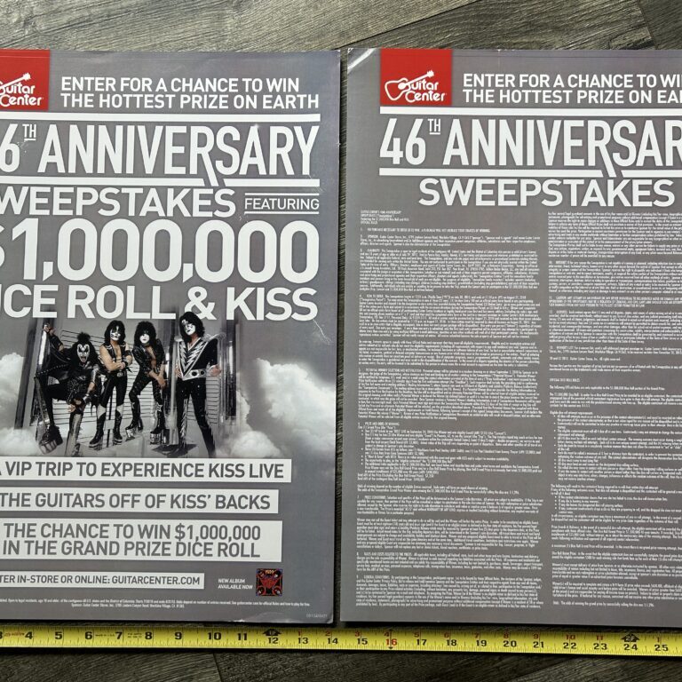 KISS Poster Promo Sonic Boom Guitar Center Sweepstakes 2pc Lot 2010 Vintage Kiss