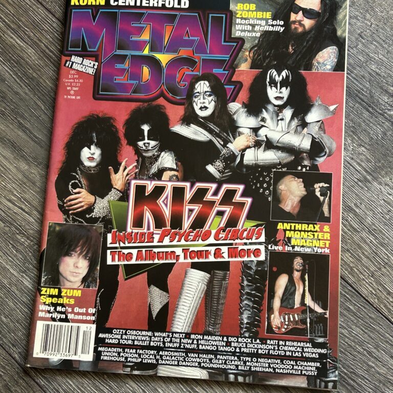 KISS Magazine Metal Edge Dec 1998 Psycho Circus Vintage Kiss Centerfold Poster