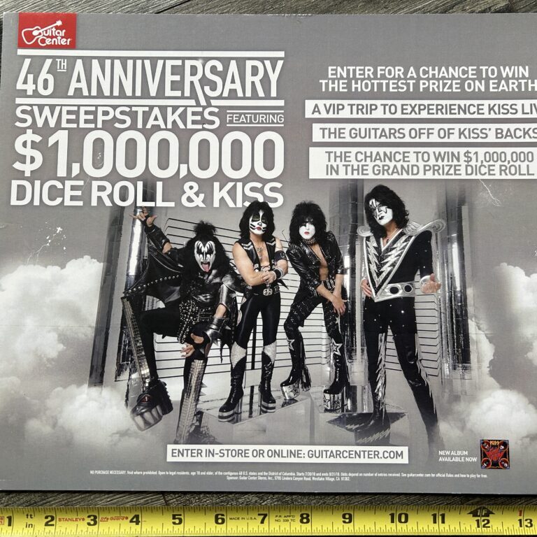 KISS Poster Promo Sonic Boom Guitar Center Sweepstakes Vintage Kiss Memorabilia