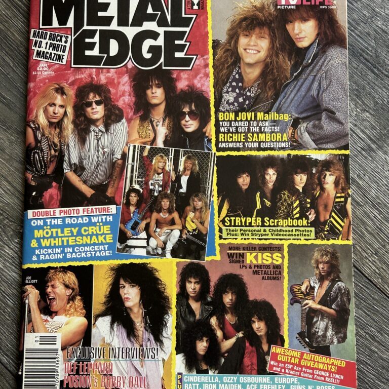 Metal Edge Magazine Jan 1988 Motley Crue Jovi Poison Ozzy KISS Ratt Hair Metal