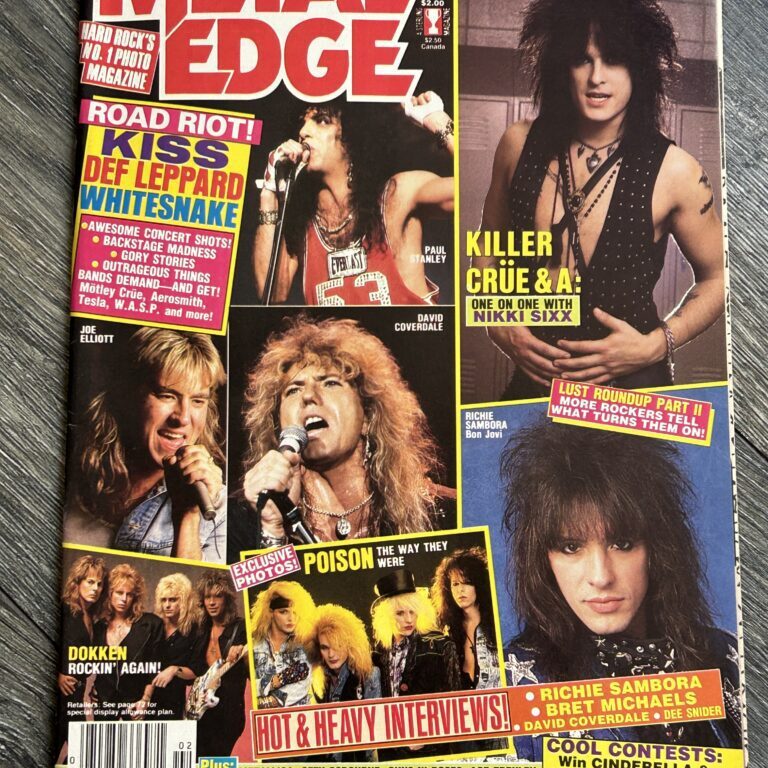 Metal Edge Magazine Feb 1988 Motley Crue Kiss Poison Dokken Jovi Def Hair Metal