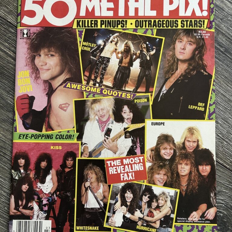50 Metal Pix Magazine 1988 Vintage Kiss Crue Poison Def Lep Bon Hair Metal