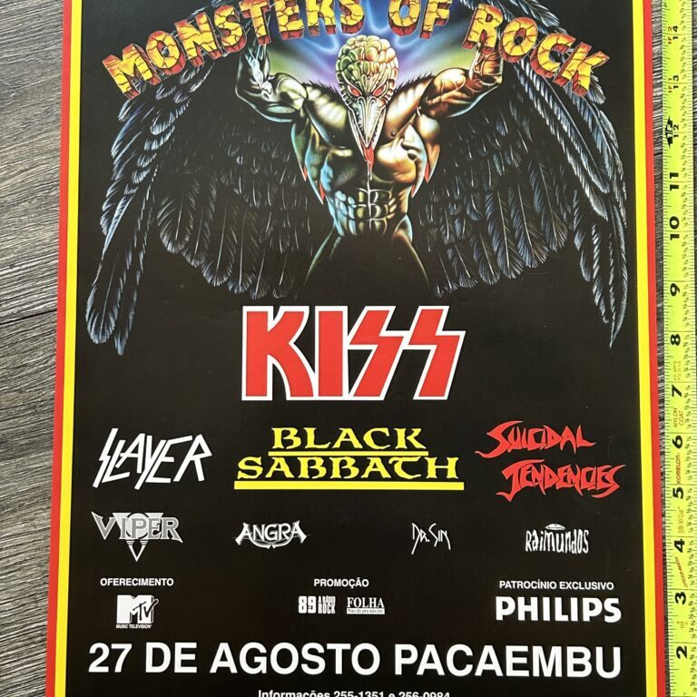 KISS Concert Poster Philips Monsters Of Rock Pacaembu Brazil 1994 Vintage Kiss