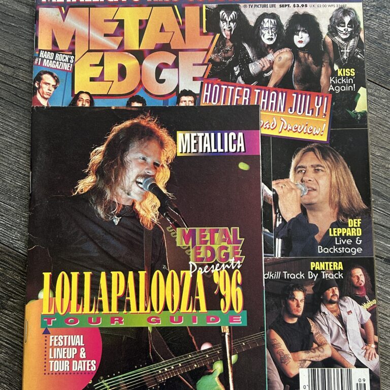 KISS Magazine Metal Edge Sep 1996 Vintage Kiss Centerfold Lollapalooza Metallica