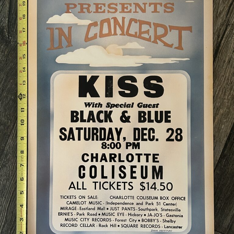 KISS Concert Poster Asylum Tour Charlotte NC Dec 28 Vintage Kiss Carr Kulick