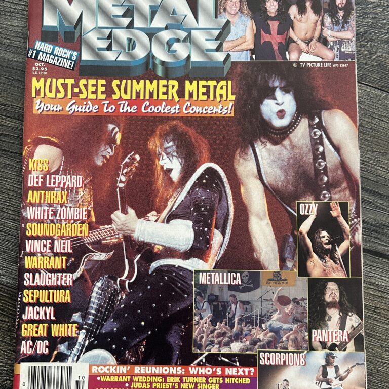 KISS Magazine Metal Edge Oct 1996 Vintage Kiss Centerfold Poster Metallica