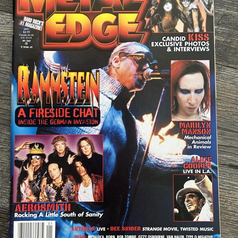 KISS Magazine Metal Edge Jan 1999 Vintage Kiss Centerfold Poster Rammstein