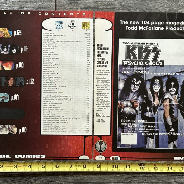 KISS Ad Psycho Circus #1 Magazine McFarlane Image Comics 2pg Spread Vintage Kiss