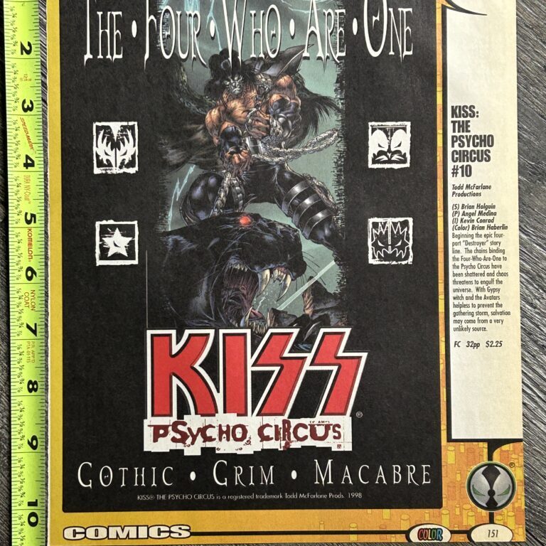 KISS Ad Advert Promo Psycho Circus Comic #10 McFarlane Image Comics Vintage Kiss