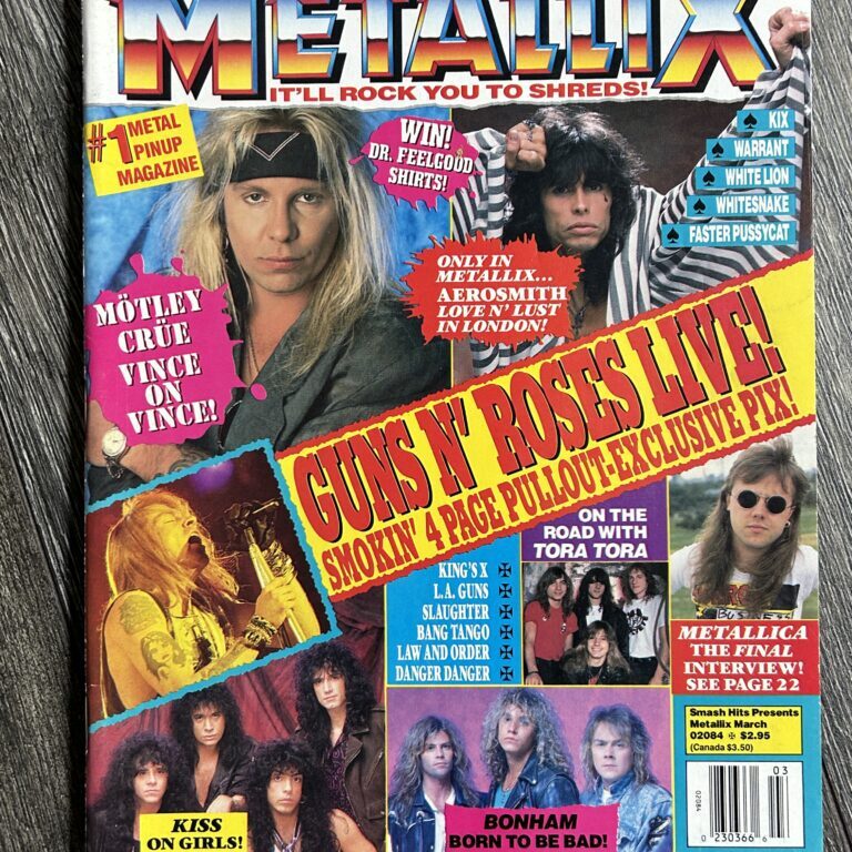 KISS Magazine Metallix 1990 Vintage Kiss Bonham Crue Guns n Roses Hair Metal