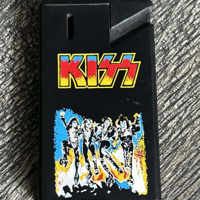 KISS Lighter Push Button Destroyer Used Empty Refillable Vintage Kiss 1980's