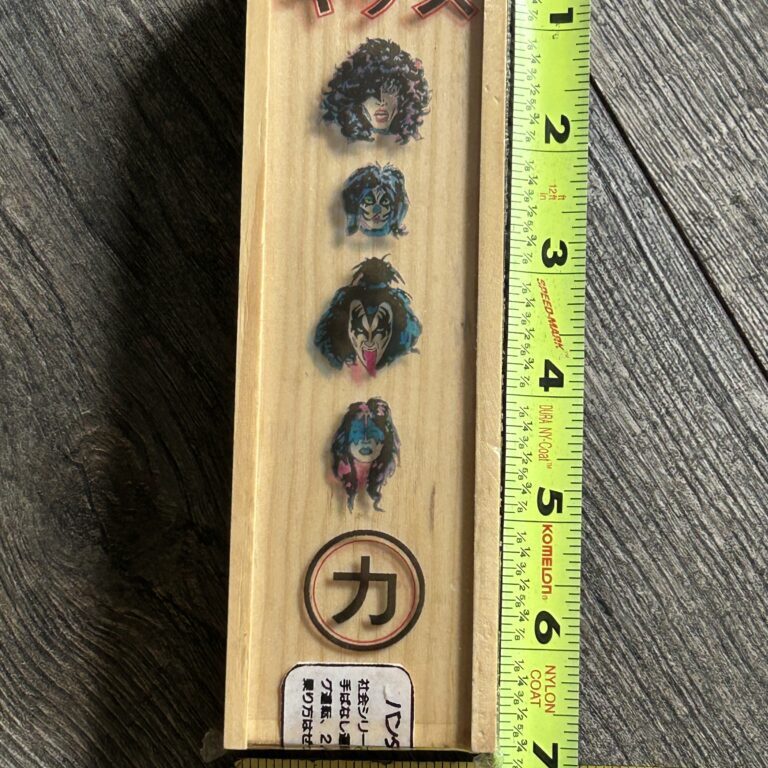 KISS Dominoes Set Japan Japanese Wood Box 6 1/2" SEALED Vintage Kiss Memorabilia