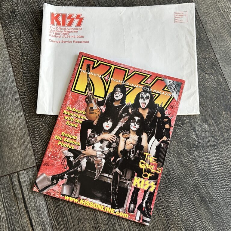 KISS Magazine #1 Official Authorized Quarterly Envelope Vintage Kiss Memorabilia
