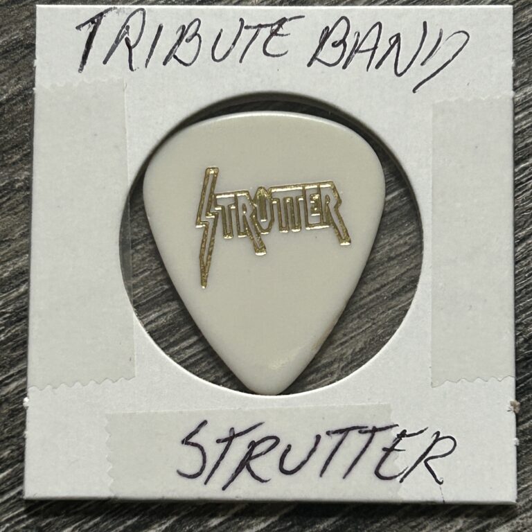 Kiss Guitar Pick Strutter Tribute Band White Gold Vintage Kiss Memorabilia