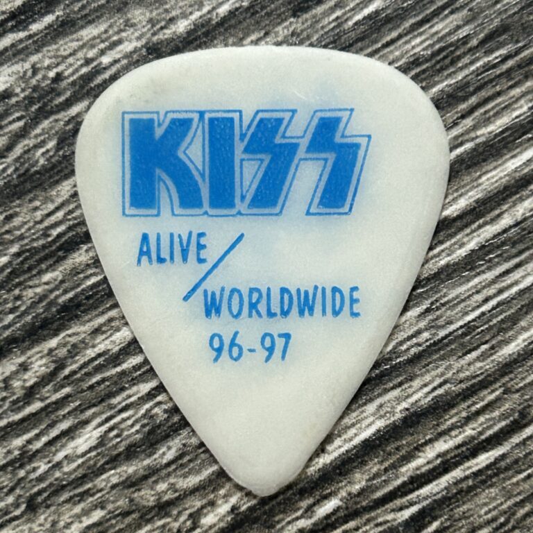 KISS Guitar Pick ACE FREHLEY Alive Worldwide Reunion Glow In The Dark White Blue
