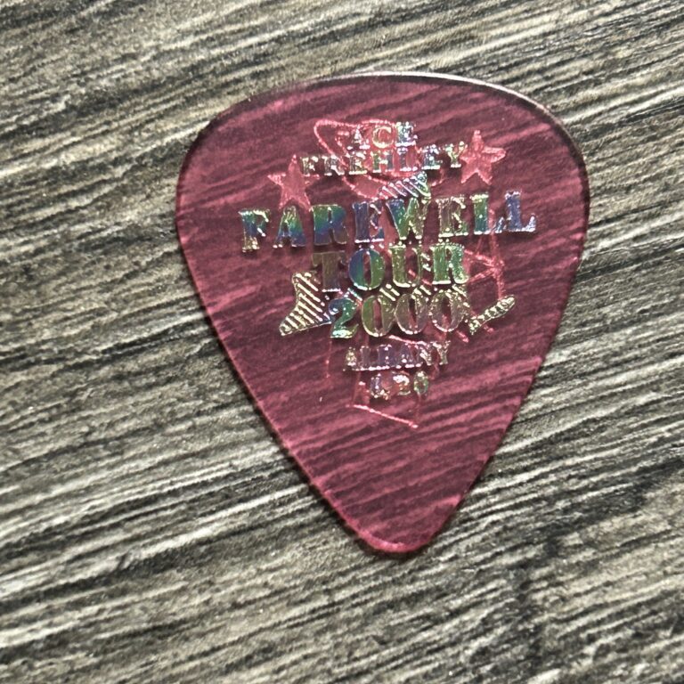 KISS Guitar Pick ACE FREHLEY Farewell Tour Albany NY Trans Red Vintage Kiss