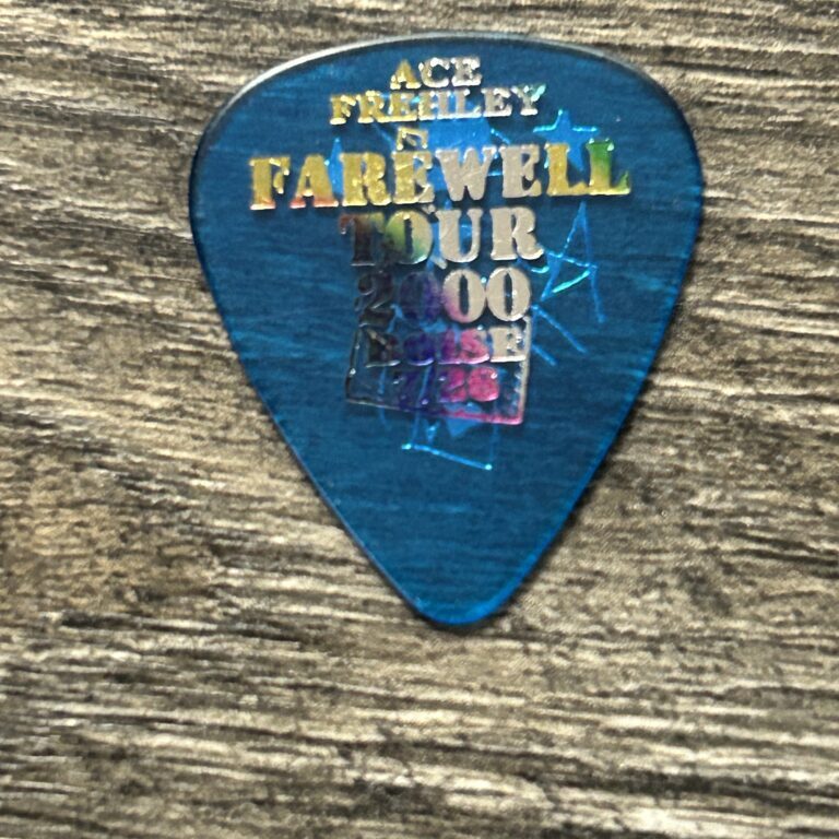 KISS Guitar Pick ACE FREHLEY Farewell Tour Boise Idaho Trans Blue Vintage Kiss