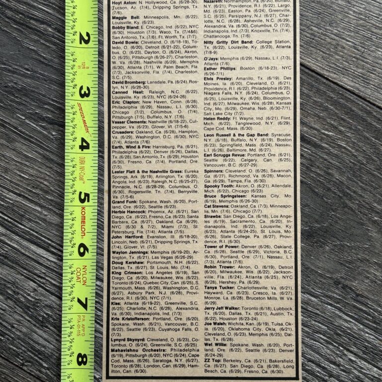 KISS Concert Ad 1st Tour Calendar 1974 Original Show Dates Vintage Kiss Aucoin B