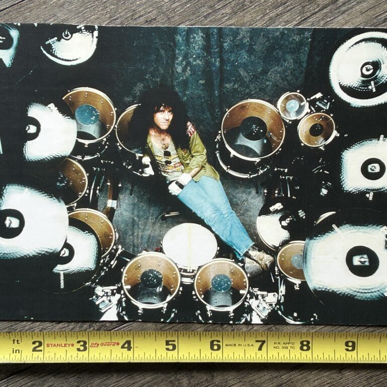 KISS Photo Card ERIC CARR Crazy Nights Black Drumset Vintage Kiss Memorabilia