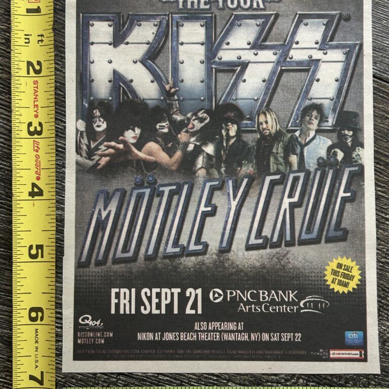 KISS Concert Ad The Tour PNC NJ Sept 21 Vintage Kiss Memorabilia Motley Crue